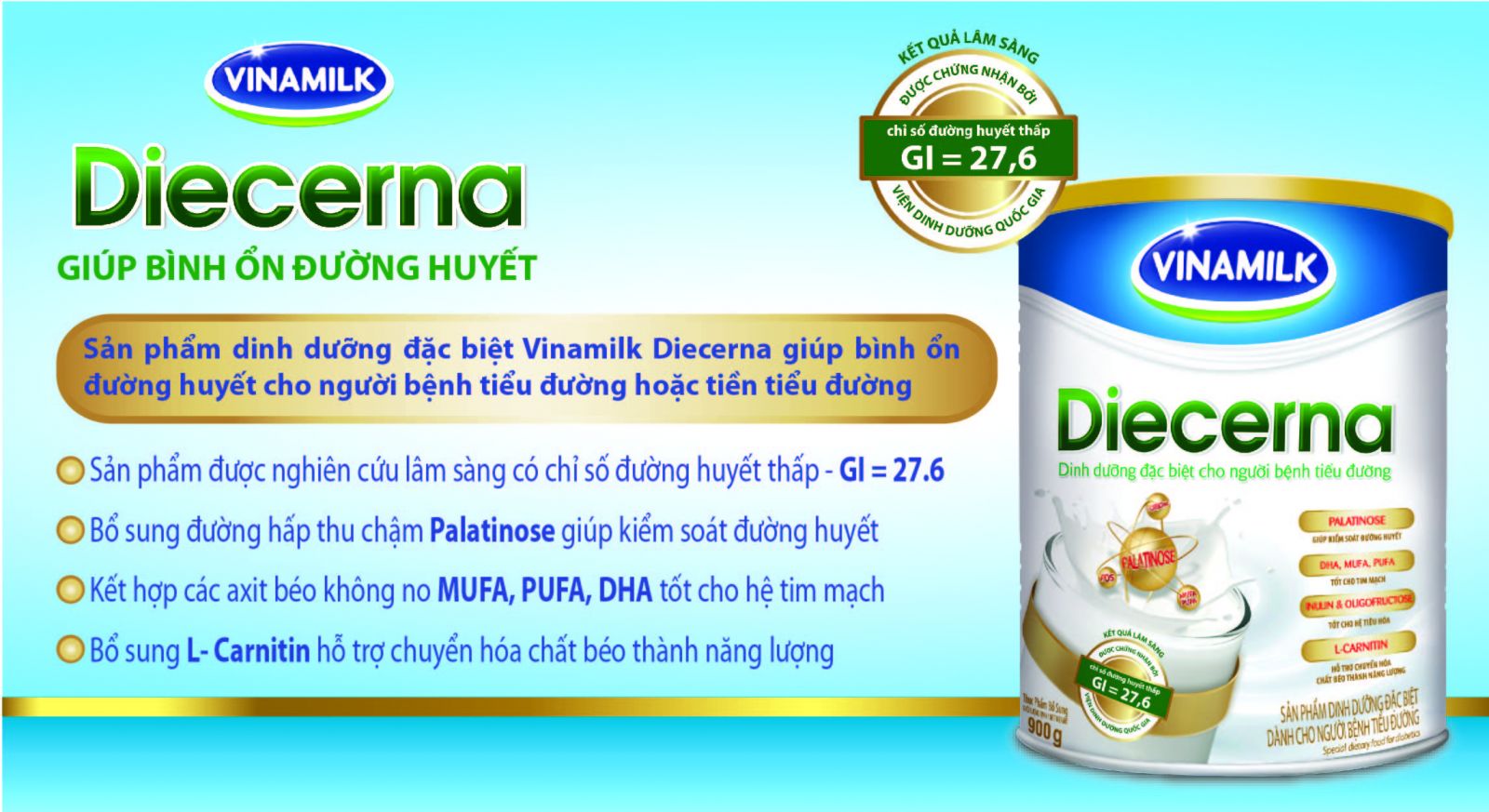 Sữa Diecerna 900g giúp kiểm soát đường huyết tốt nhất