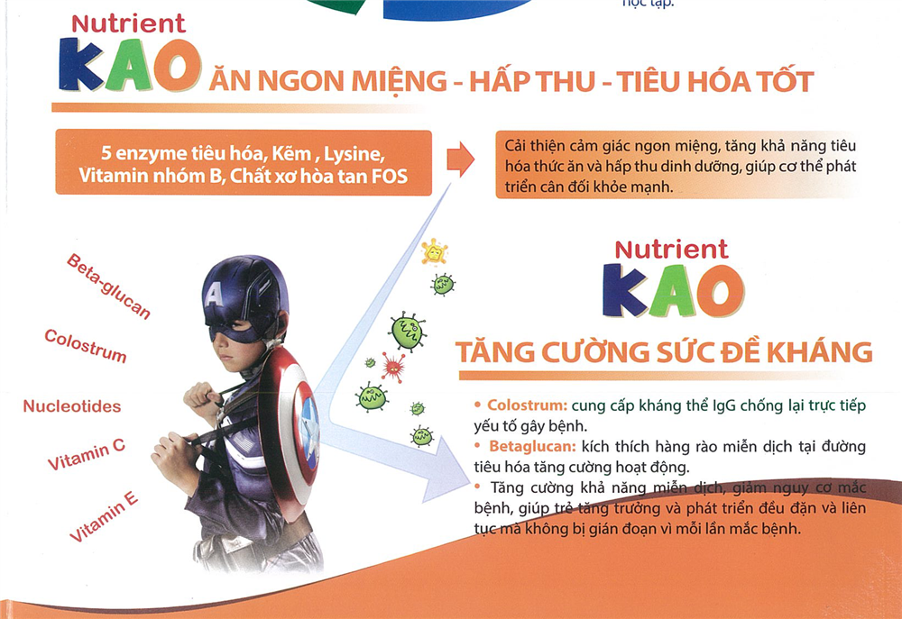 Sữa Nutrient Kao tăng cường phát triển chiều cao - Giá rẻ nhất Hà Nội