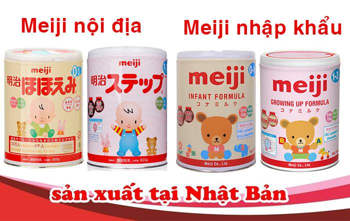 phân biệt sữa meiji nội địa và sữa meiji nhập khẩu