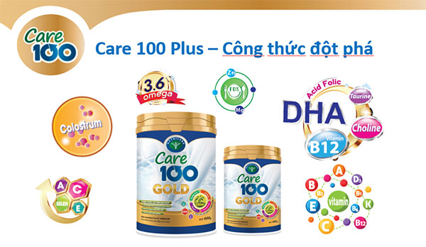 Sữa Care 100 Gold với công thức dinh dưỡng đột phá