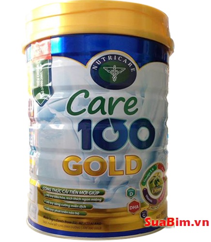 Sữa Care 100 Gold 900g dinh dưỡng hiệu quả đặc trị trẻ biếng ăn chậm tăng cân giúp phát triển trí não tốt