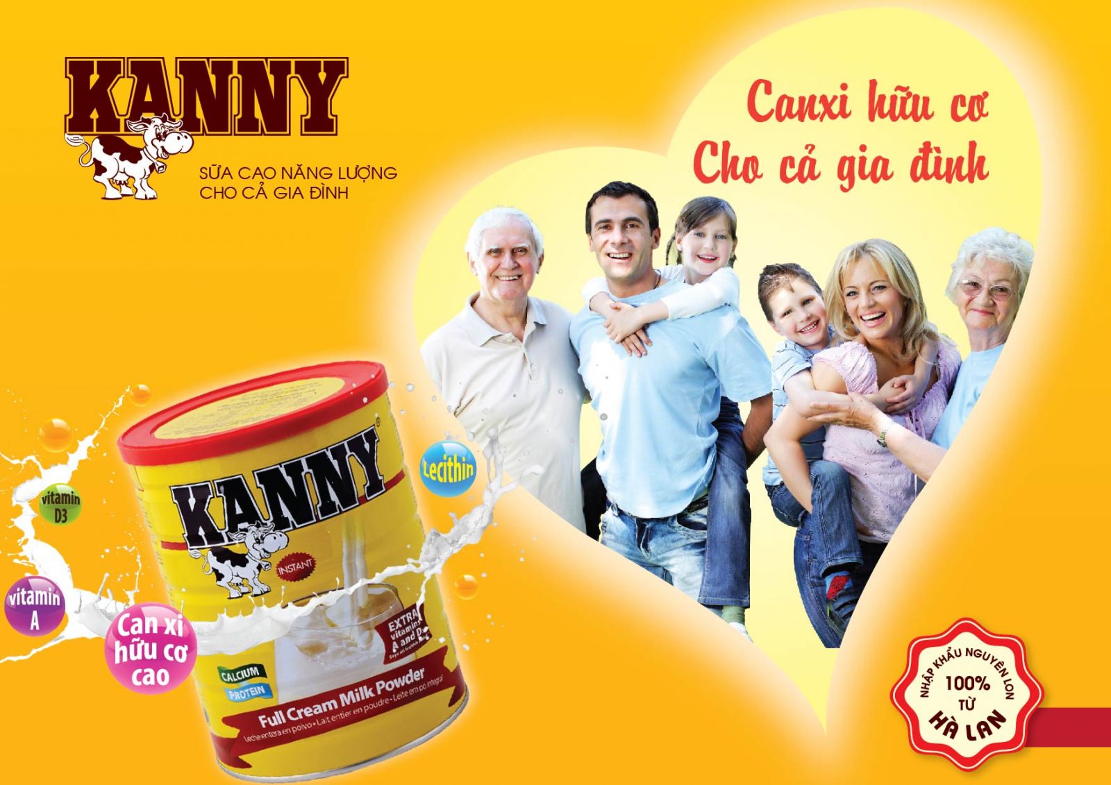Sữa Kanny dinh dưỡng hợp lý cho mọi thành viên trong gia đình