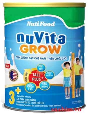 Sữa Nuvita Grow 3+ phát triển chiều cao cho bé trên 3 tuổi
