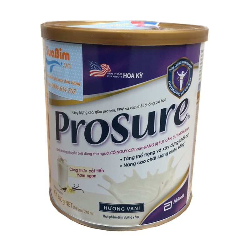 Tìm hiểu thành phần dinh dưỡng của sữa prosure 3