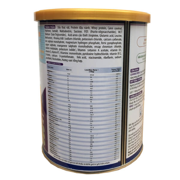 Thành phần dinh dưỡng sữa lean max rena 1 