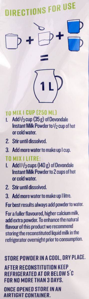 Hướng dẫn cách pha sữa devondale 1kg nhập khẩu úc
