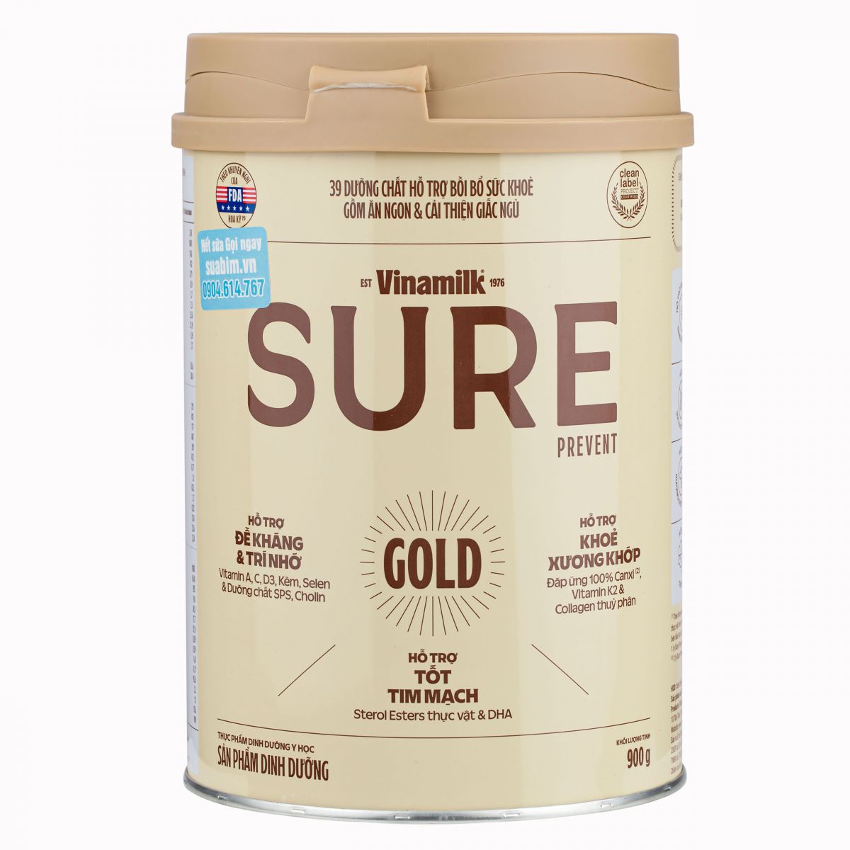 Sữa sure gold vinamilk 900g