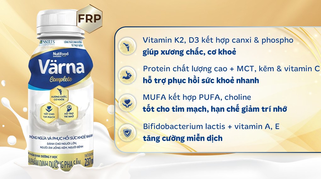 Công dụng phục hồi sức khoẻ của sữa varna chai 237ml