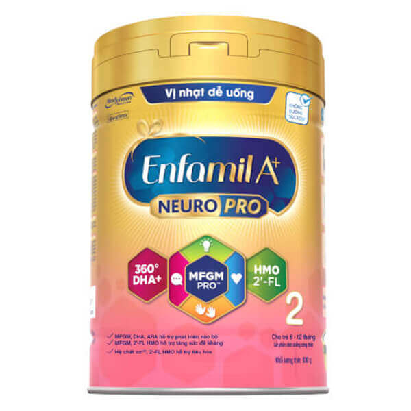 Sữa Enfamil a+2 neuro pro cho bé 6-12 tháng tuổi 