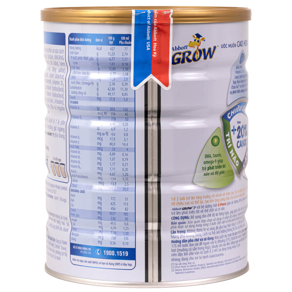 hình ảnh sữa abbott grow 2+ 850g