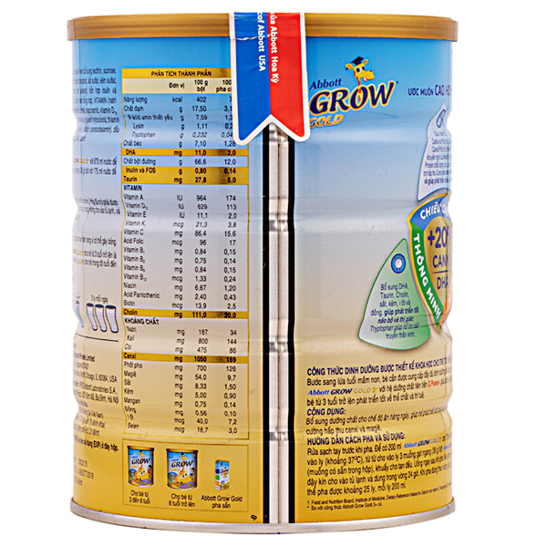 Thông tin sản phẩm sữa abbott grow gold 3+