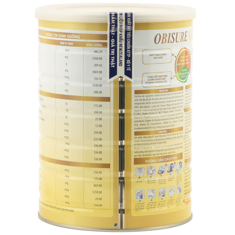 Hình ảnh sữa obisure gold plus 900g