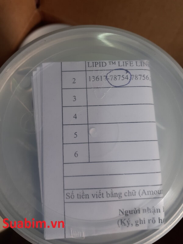 mã code của hộp sữa alpha lipid trên hóa đơn
