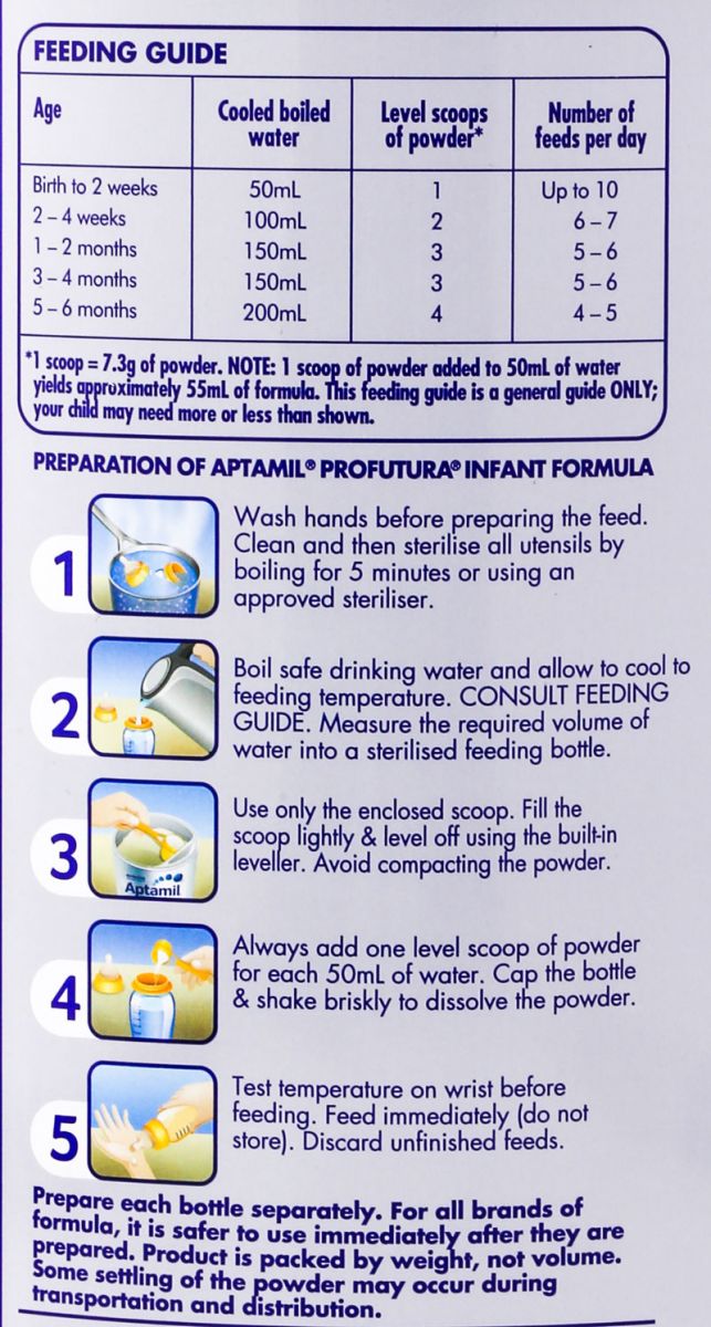 Hướng dẫn cách pha sữa aptamil úc số 1