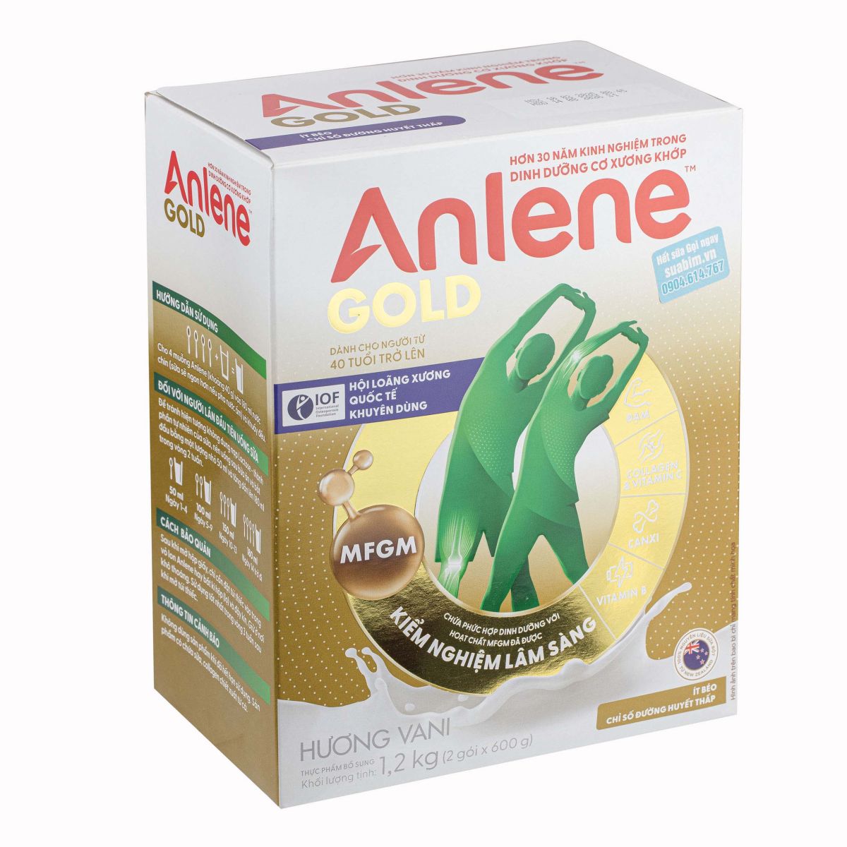 sữa anlene gold hộp giấy 1,2kg