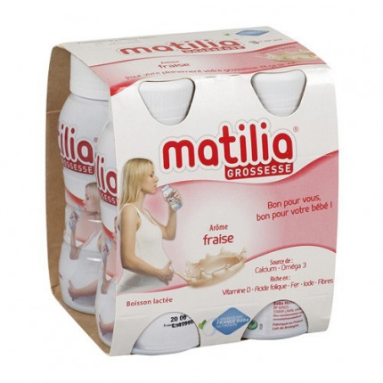 Sữa Bầu Matilia 200ml Vị Dâu (Lốc 4 Hộp) 