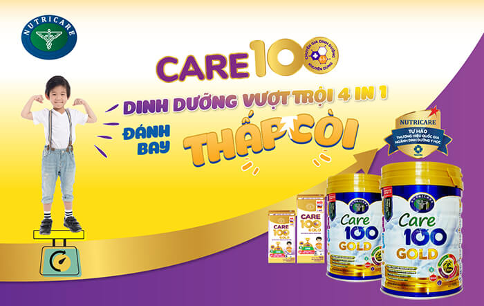 Sữa Care 100 Gold 900g bổ sung dinh dưỡng vượt trội cho bé thấp còi6