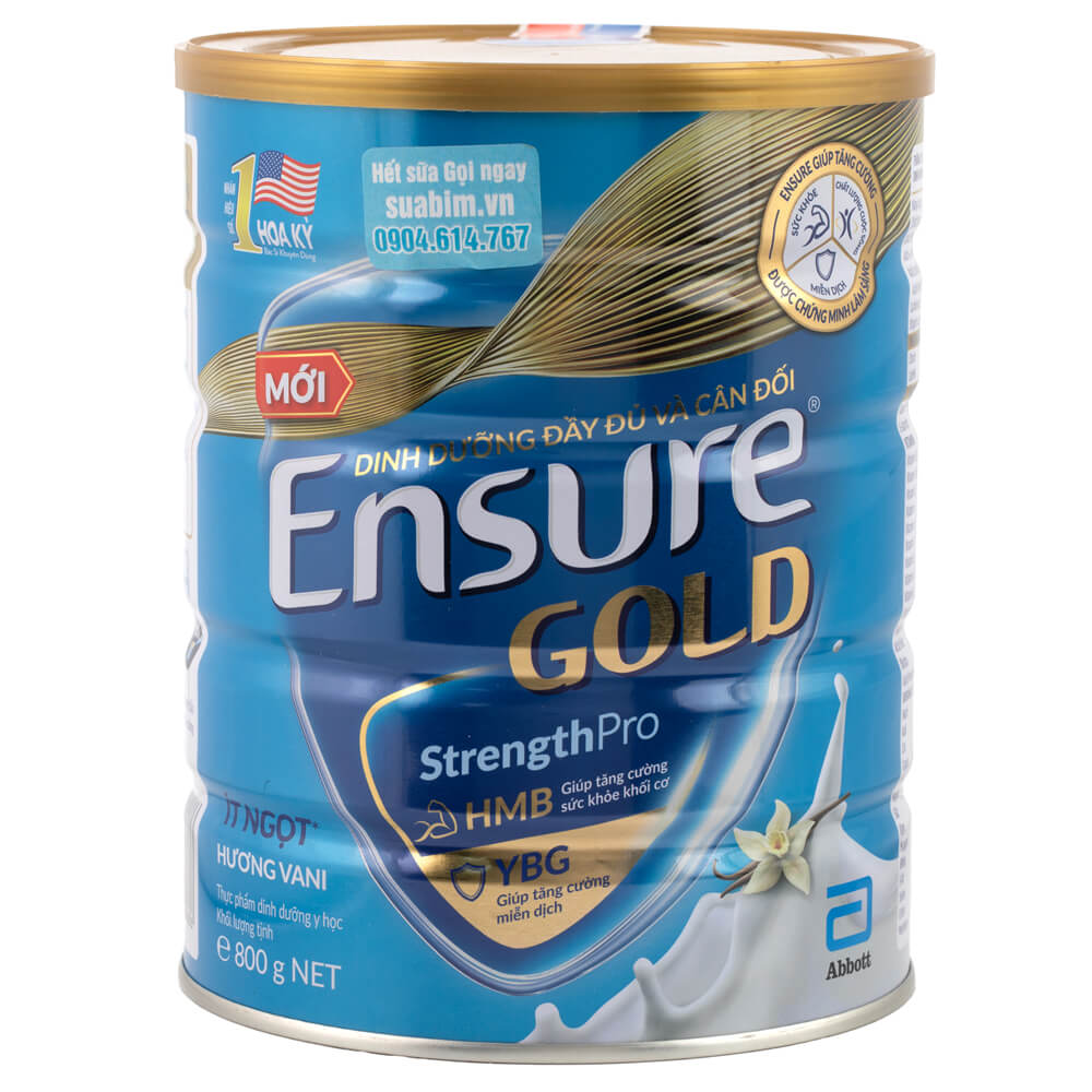 Sữa Ensure Gold vị ít ngọt 800g