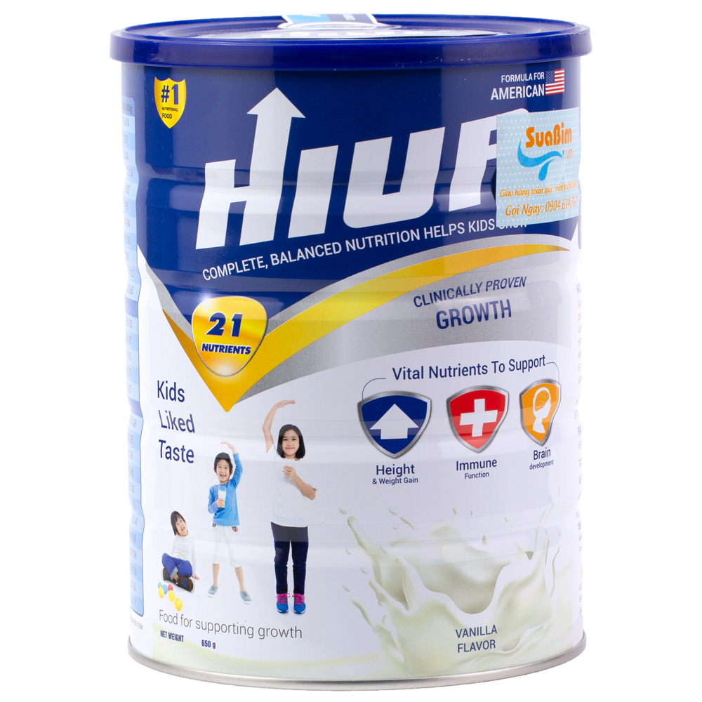 Sữa HIUP 650g Chính Hãng Tăng Chiều Cao Cho Trẻ 3-18 Tuổi Đặc Biệt Hiệu Quả